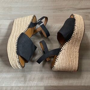 Franco Sarto Takara Leather Wedges Espadrilles 6.5